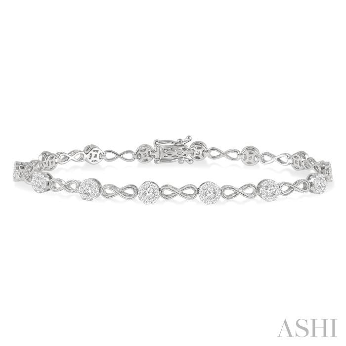 ASHI Lovebright Diamond Infinity Link Bracelet 70181PPFHWG