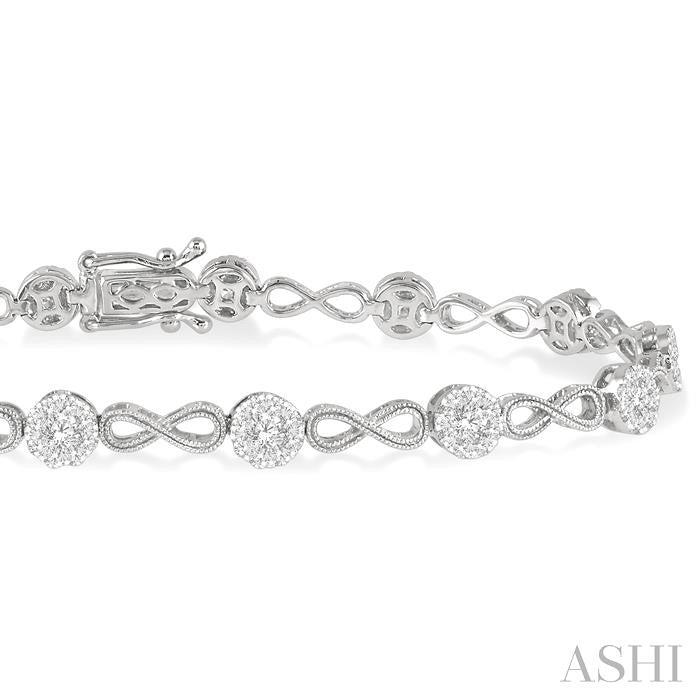 ASHI Lovebright Diamond Infinity Link Bracelet 70181PPFHWG