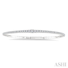 ASHI Diamond Halfway Graduated Flex Bangle 701W1PPFGWG