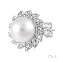 ASHI Pearl & Diamond Fashion Earrings 56188PPTSERWPWG