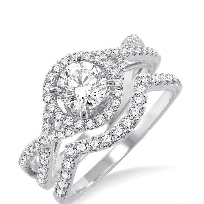 Parkplace Jewelers Round Shape Halo Diamond Wedding Set 24850PPFVWG-WS-1.20