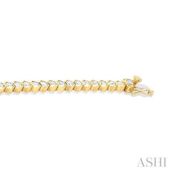 ASHI Hexagon Shape Bezel Set Diamond Tennis Bracelet 70414PPFGYG