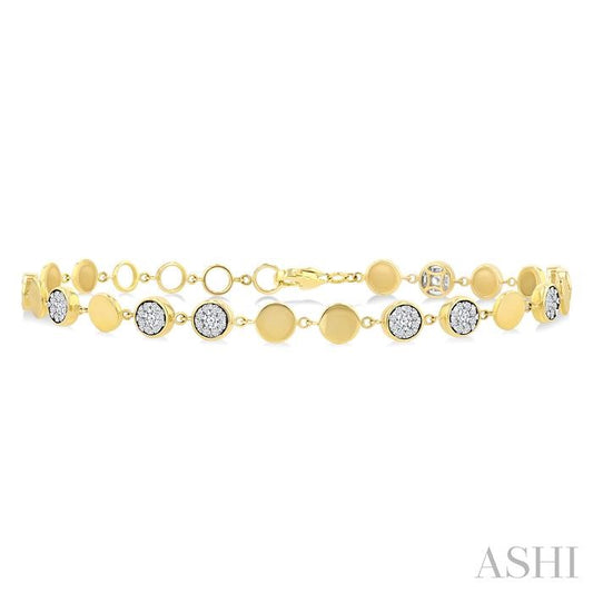 ASHI Round Shape Lovebright Diamond Chain Bracelet 7049VPPFGYW