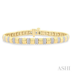 ASHI Ribbed Diamond Fashion Bracelet 7058VPPTGYG