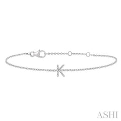 ASHI Block 'K' Initial Diamond Chain Bracelet 705A0PPTSWG-K