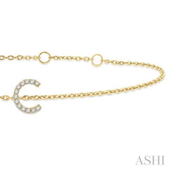 ASHI Block 'C' Initial Diamond Chain Bracelet 705A0PPTSYG-C