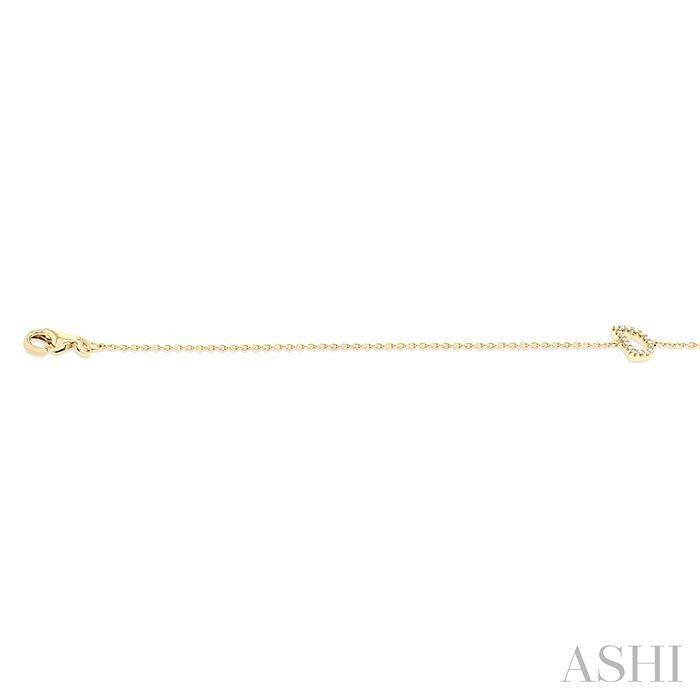 ASHI Block 'D' Initial Diamond Chain Bracelet 705A0PPTSYG-D