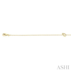 ASHI Block 'D' Initial Diamond Chain Bracelet 705A0PPTSYG-D