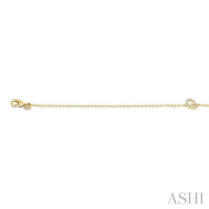 ASHI Block 'G' Initial Diamond Chain Bracelet 705A0PPTSYG-G