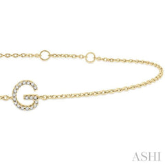 ASHI Block 'G' Initial Diamond Chain Bracelet 705A0PPTSYG-G