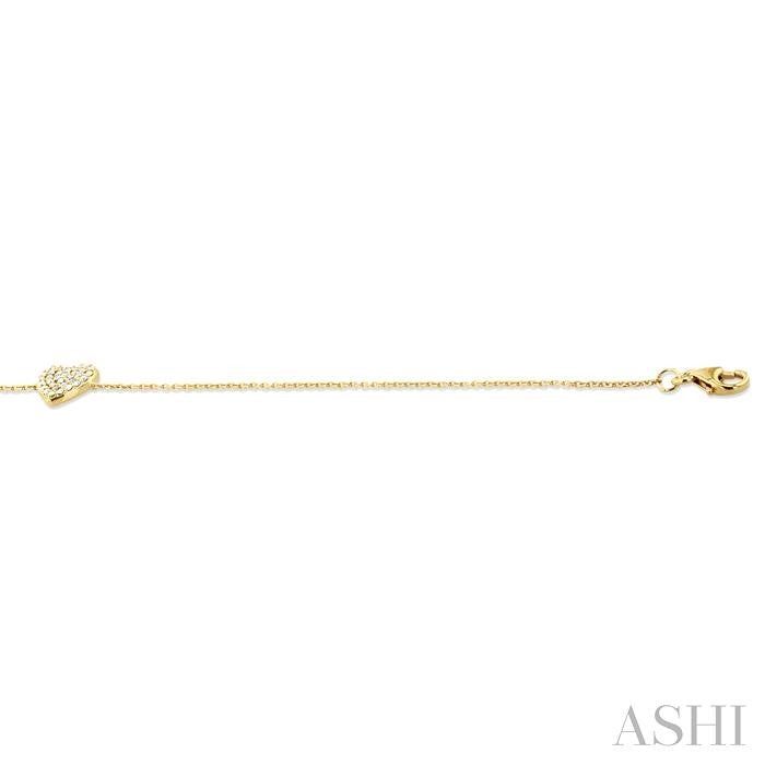 ASHI Heart Shape Petite Diamond Fashion Chain Bracelet 705E0PPTSYG