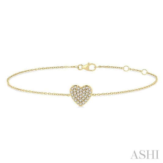 ASHI Heart Shape Petite Diamond Fashion Chain Bracelet 705E0PPTSYG