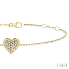 ASHI Heart Shape Petite Diamond Fashion Chain Bracelet 705E0PPTSYG