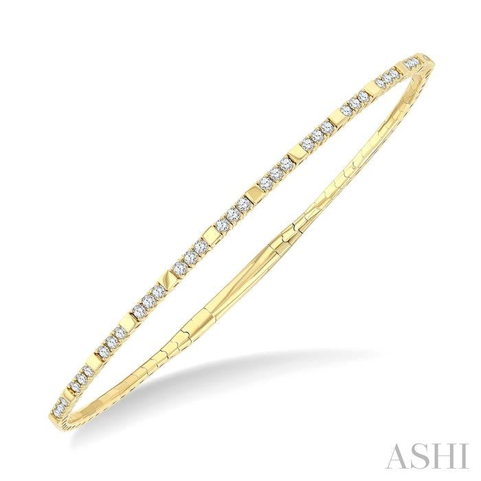 ASHI Diamond Halfway Square Flex Bangle 705W3PPFGYG
