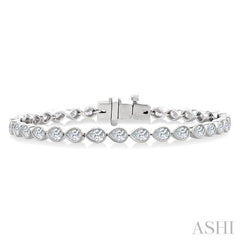 ASHI Pear Shape East-West Bezel Set Diamond Tennis Bracelet 70623PPFGWG-PR