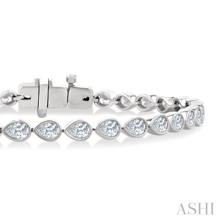 ASHI Pear Shape East-West Bezel Set Diamond Tennis Bracelet 70623PPFGWG-PR
