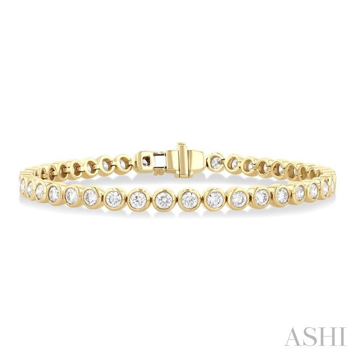 ASHI Round Shape Bezel Set Diamond Tennis Bracelet 70624PPFGYG-4.20-RD