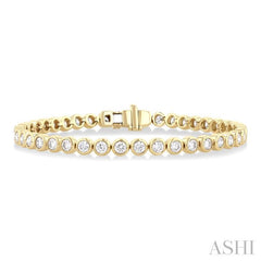 ASHI Round Shape Bezel Set Diamond Tennis Bracelet 70624PPFGYG-4.20-RD
