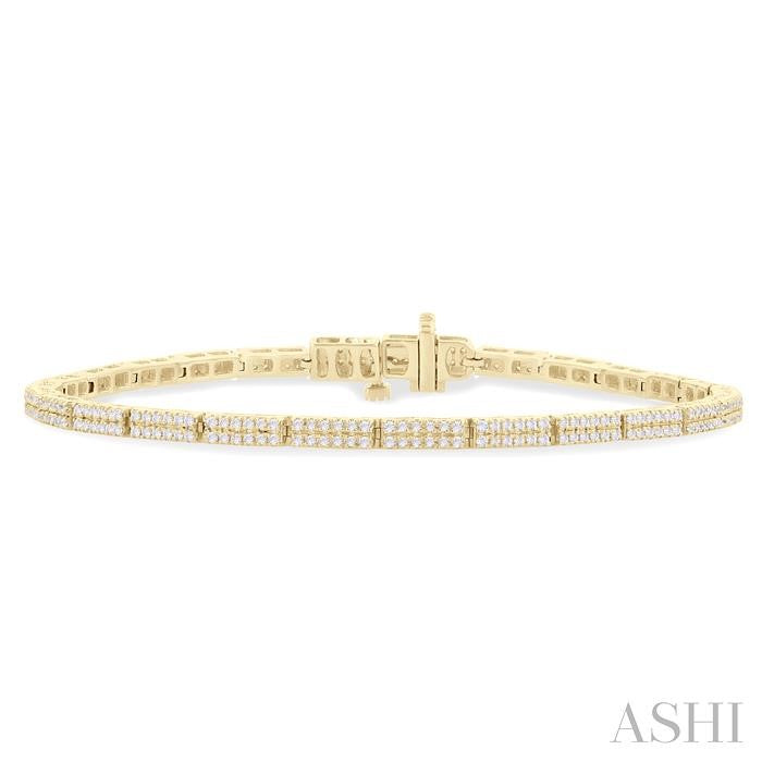 ASHI Double Row Diamond Tennis Bracelet 70641PPTGYG