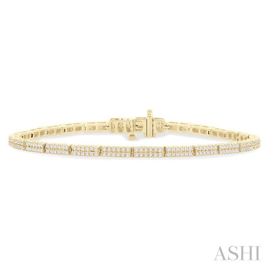 ASHI Double Row Diamond Tennis Bracelet 70641PPTGYG