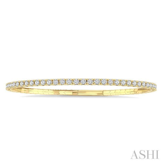 ASHI Diamond Fullway Straight Flex Bangle 706W0PPFGYG-3.00
