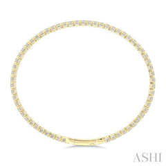 ASHI Diamond Fullway Straight Flex Bangle 706W0PPFGYG-3.00