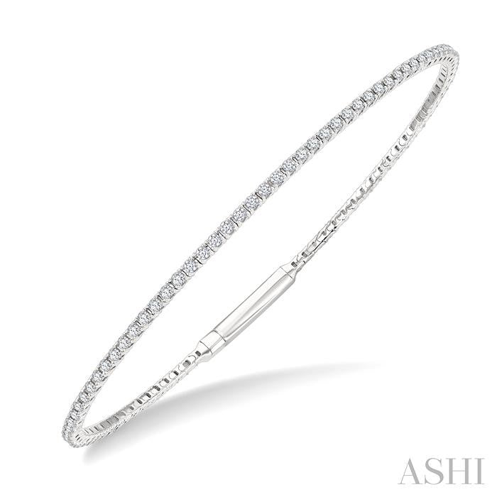 ASHI Diamond Fullway Straight Flex Bangle 706W1PPFGWG