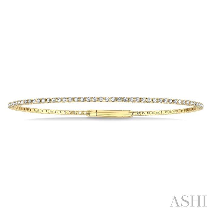 ASHI Diamond Fullway Straight Flex Bangle 706W1PPFGYG