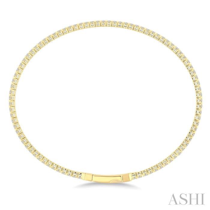 ASHI Diamond Fullway Straight Flex Bangle 706W1PPFGYG