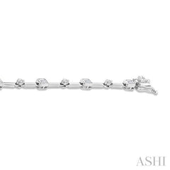 ASHI Emerald Shape Bezel Set Diamond Bracelet 70781PPFGWG-OC