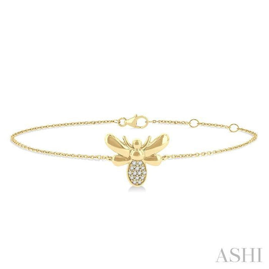 ASHI Bumble Bee Petite Diamond Fashion Chain Bracelet 707E0PPTSYG