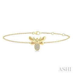 ASHI Bumble Bee Petite Diamond Fashion Chain Bracelet 707E0PPTSYG