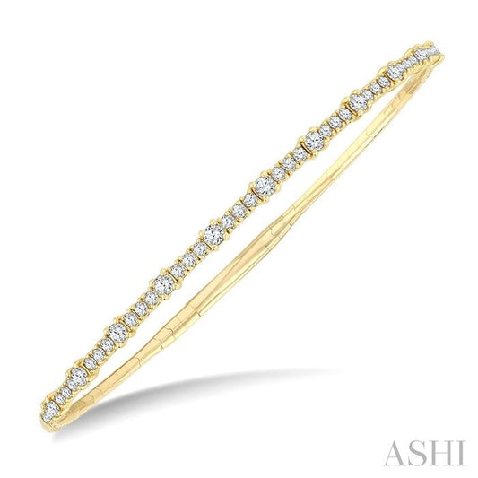 ASHI Halfway Diamond Prong-Set Flex Bangle 707W1PPFGYG