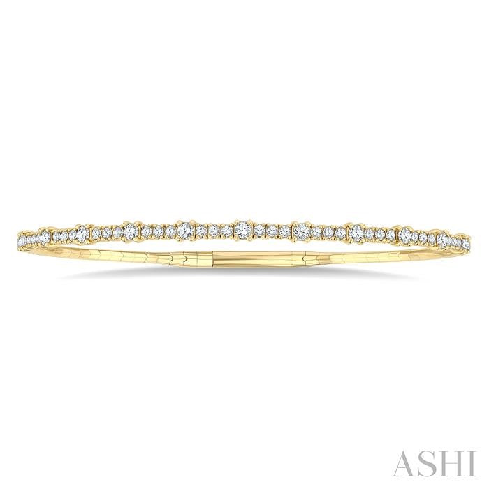 ASHI Halfway Diamond Prong-Set Flex Bangle 707W1PPFGYG