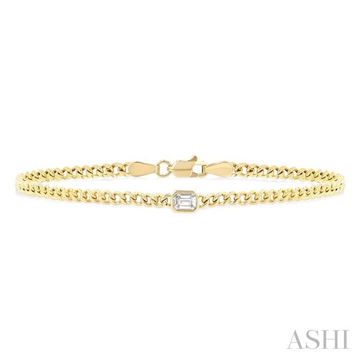 ASHI Emerald Shape Curb Diamond Fashion Bracelet 7084QPPFGYG-OC