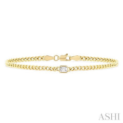 ASHI Emerald Shape Curb Diamond Fashion Bracelet 7084QPPFGYG-OC