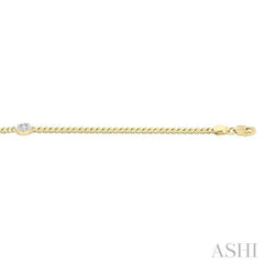 ASHI Oval Shape Curb Diamond Fashion Bracelet 7084QPPFGYG-OV