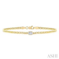 ASHI Oval Shape Curb Diamond Fashion Bracelet 7084QPPFGYG-OV