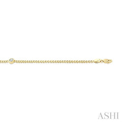 ASHI Round Shape Curb Diamond Fashion Bracelet 7084QPPFGYG-RD
