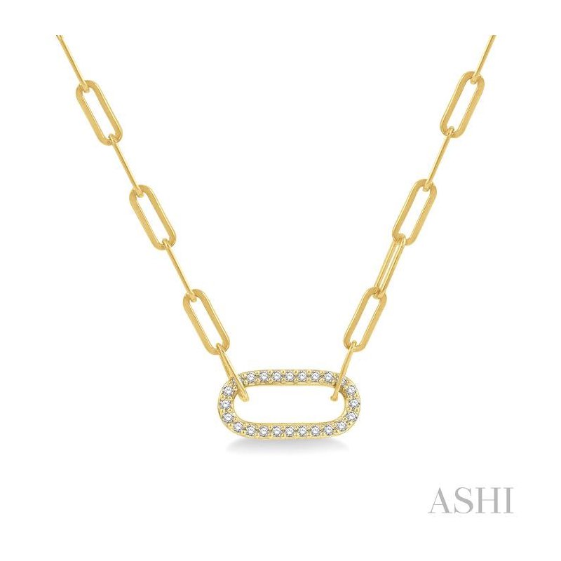 ASHI Paper Clip Diamond Fashion Pendant 998GQPPFHNKYG