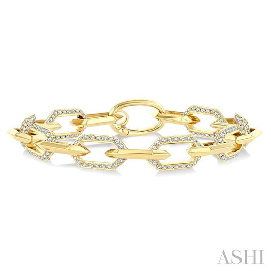 ASHI Hexagon Shape Link Diamond Fashion Bracelet 70883PPFGYG-3.00