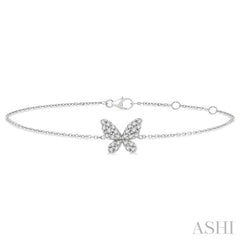 ASHI Butterfly Petite Diamond Fashion Chain Bracelet 708E0PPTSWG