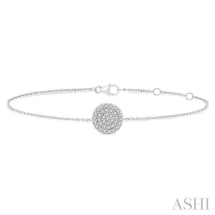 ASHI Circle Petite Diamond Fashion Chain Bracelet 709E0PPTSWG