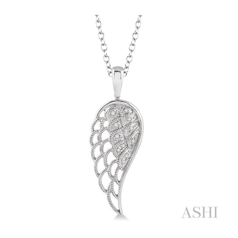ASHI Silver Angel Wings Diamond Fashion Pendant 87259PPSSSLPD