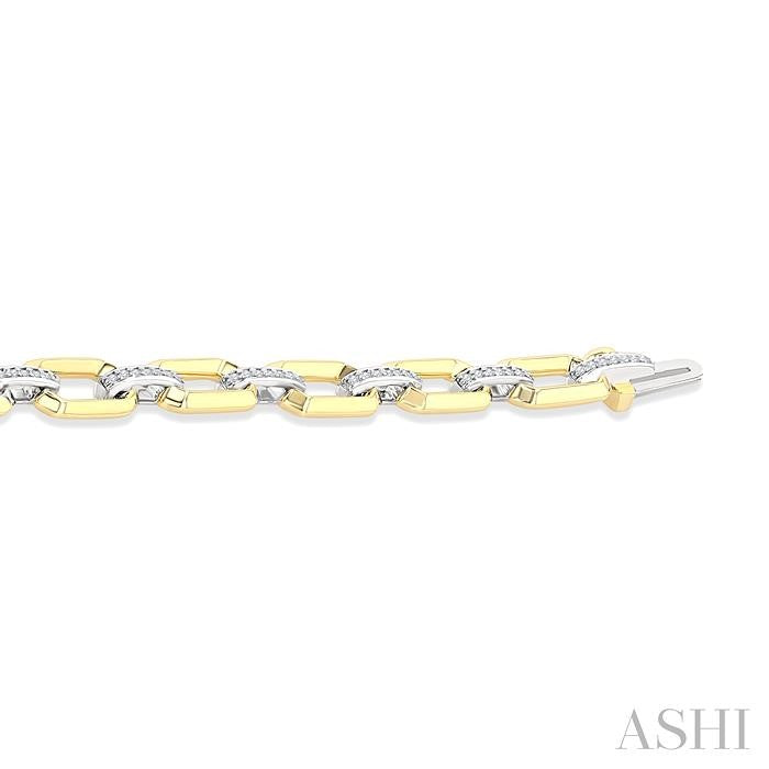 ASHI Bold Octagon Shape Link Diamond Fashion Bracelet 7126UPPTGYW-OC