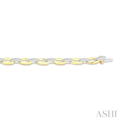ASHI Bold Oval Shape Link Diamond Fashion Bracelet 7126UPPTGYW-OV