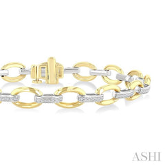 ASHI Bold Oval Shape Link Diamond Fashion Bracelet 7126UPPTGYW-OV
