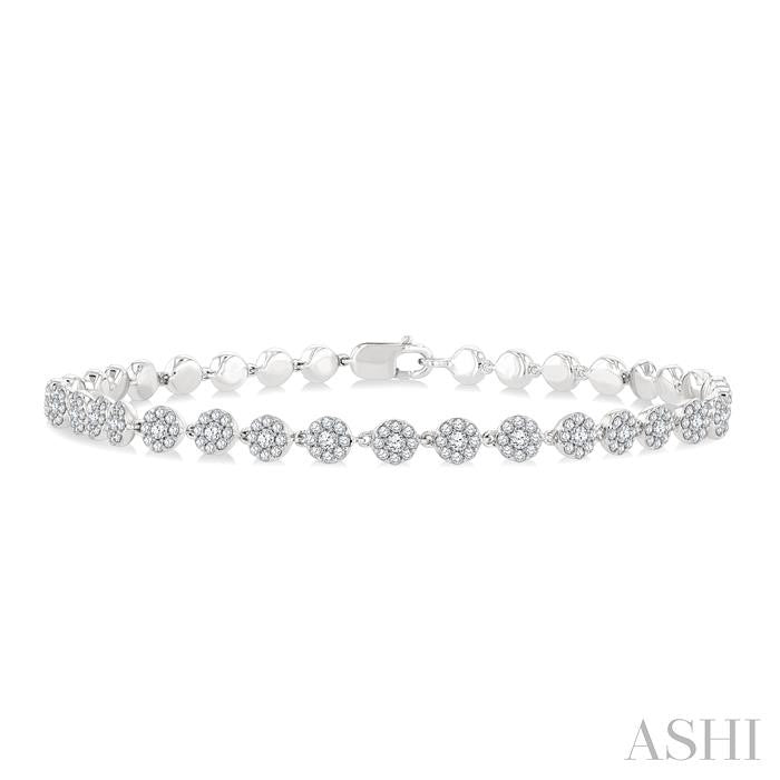 ASHI Cluster Diamond Fashion Bracelet 71271PPFGWG-1.30