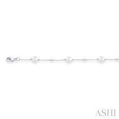 ASHI Pearl & Diamond Station Chain Bracelet 712C0PPFGWPWG