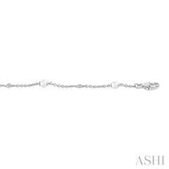 ASHI Pearl & Diamond Station Chain Bracelet 714C0PPFGWPWG